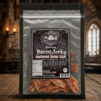 The Armored Kingdom Gourmet Applewood Smoke Style Bacon Jerky Bag-USA Made-Delicious Protein Snack-Ready to Eat Tender Snack-Premium Bacon