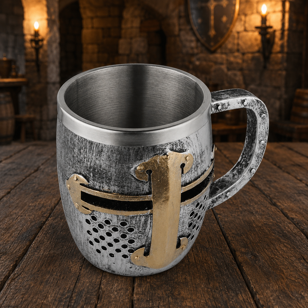 The Armored Kingdom King's Guard Knight Helmet Mug-Historic Design-Heavy Duty-Easy Grip Handle