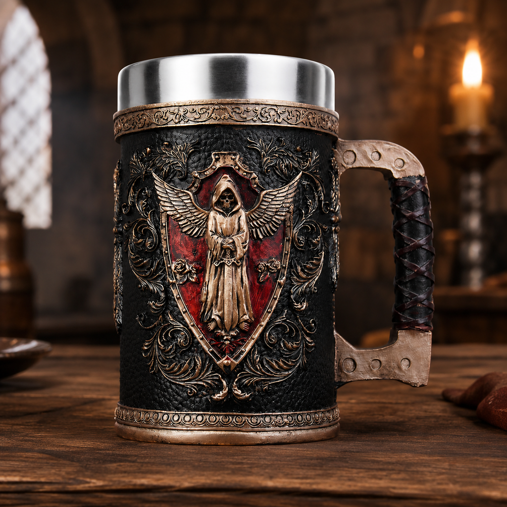 The Armored Kingdom Angel of Vengeance Mug-Gothic Design-Durable Resin-Collector Gift