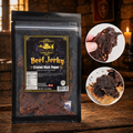 The Armored Kingdom Gourmet Cracked Black Pepper Beef Jerky-3oz-Savory High-Protein Snack, Resealable Bag, U.S.A. Inspected & Approved-Dried