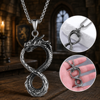 The Armored Kingdom Eternal Coil of the Dragon Necklace - Stainless Steel Pendant & Chain