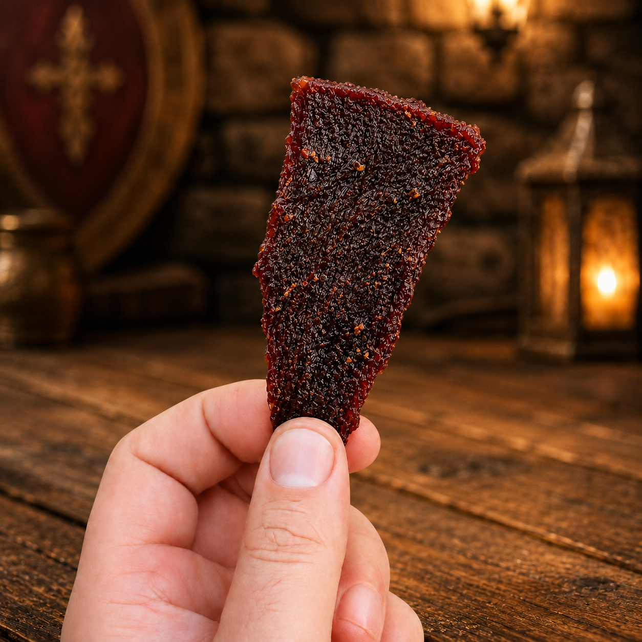 The Armored Kingdom Gourmet Garlic Pepper Beef Jerky-3oz of Delicious Protein Filled Snack- Dried Snack-Meat