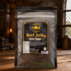The Armored Kingdom Gourmet Garlic Pepper Beef Jerky-3oz of Delicious Protein Filled Snack- Dried Snack-Meat