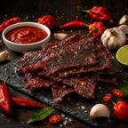 The Armored Kingdom Gourmet Smoky Sriracha Style Beef Jerky-3 oz Premium Beef Cuts-Bold Fiery-Protein Packed
