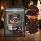 The Armored Kingdom Gourmet "OH" That's Hot! Beef Jerky-3oz-Protein Dried Savory Meat with Cayenne Pepper-Teriyaki Sauce-USDA Inspected