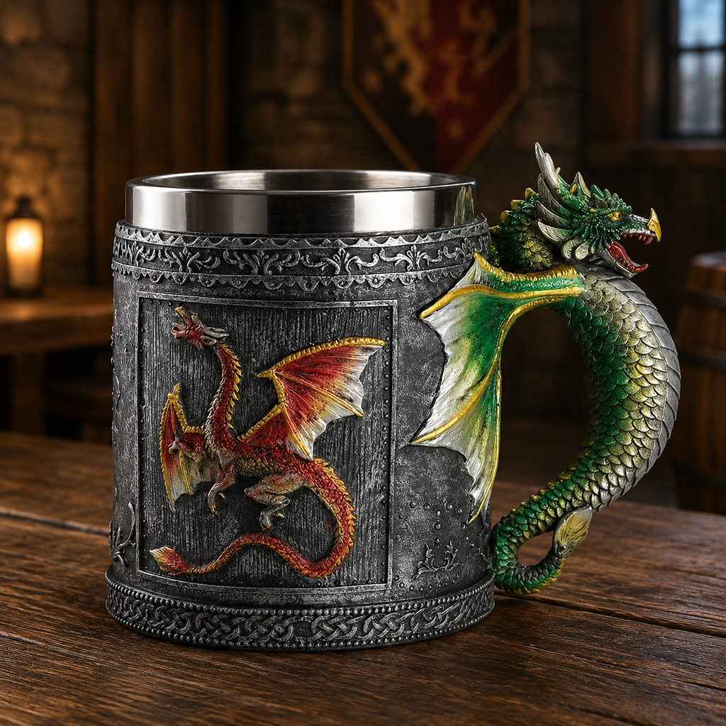 The Armored Kingdom Legacy of the Firewing Dragon Mug-Collector Gift Piece-Durable Build