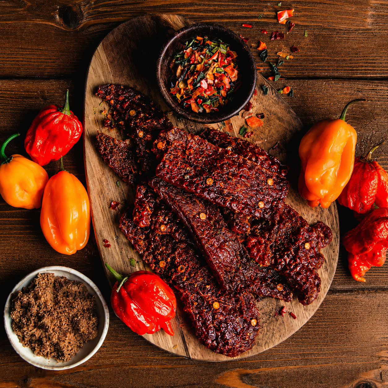 The Armored Kingdom Gourmet Armageddon Beef Jerky-THE HOTTEST BEEF JERKY EVER!- Inferno Dried Snack-Handcrafted for Adults-U.S.A. Inspected