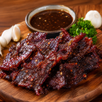 The Armored Kingdom Gourmet Korean BBQ Recipe Beef Jerky-3oz Dried Snack-Smoky-Sweet Fusion Flavor-Tender Texture-High Protein