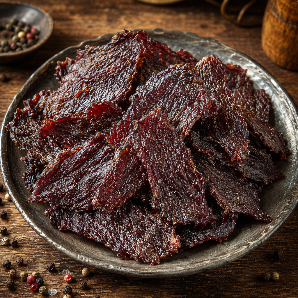 The Armored Kingdom Gourmet Teriyaki Flavor Beef Jerky Snack-Dried Meat Snack for On the Go-Protein Snack-Savory