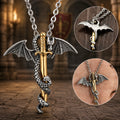 The Armored Kingdom Golden Blade of the Dragonlord Necklace-Stainless Steel