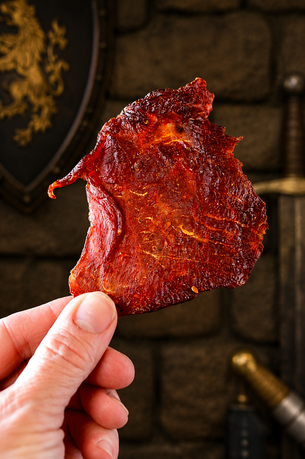 The Armored Kingdom Gourmet Original Style Jerky - Traditional & Savory-USA Made High Protein Dried Snack, 3oz Resealable Sharing Size Bag