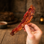 The Armored Kingdom Gourmet Honey & Pepper Bacon Jerky- USA Made-Dried Pork Snack-Slow cured and Smoked
