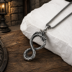 The Armored Kingdom Eternal Coil of the Dragon Necklace - Stainless Steel Pendant & Chain