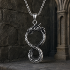 The Armored Kingdom Eternal Coil of the Dragon Necklace - Stainless Steel Pendant & Chain