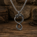 The Armored Kingdom Eternal Coil of the Dragon Necklace - Stainless Steel Pendant & Chain