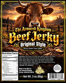 Classic Original Style Gourmet Beef Jerky by The Armored Kingdom Jerky-3oz-Traditional & Savory-USA Made High Protein Dried Snack-Resealable Sharing Size Bag-The Armored Kingdom - The Armored Kingdom