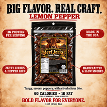 Lemon Pepper Gourmet Beef Jerky by The Armored Kingdom Jerky-3oz-High Protein-Dried Snack- The Armored Kingdom - The Armored Kingdom