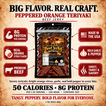 Peppered Orange Teriyaki Gourmet Beef Jerky by The Armored Kingdom Jerky 3oz Premium Cuts, Bold Spicy Heat, High Protein, Savory Flavorful Blend, The Armored Kingdom - The Armored Kingdom