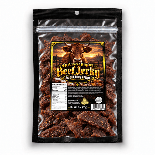 Sea Salt, Honey & Pepper Gourmet Beef Jerky by The Armored Kingdom Jerky-3oz-protein dry snack-The Armored Kingdom - The Armored Kingdom