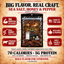 Sea Salt, Honey & Pepper Gourmet Beef Jerky by The Armored Kingdom Jerky-3oz-protein dry snack-The Armored Kingdom - The Armored Kingdom