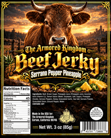 Serrano Pepper Pineapple Gourmet Beef Jerky by The Armored Kingdom Jerky-3oz-USA Made-Dried Meat-Protein Snack-The Armored Kingdom - The Armored Kingdom