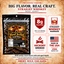 Straight Whiskey Gourmet Beef Jerky by The Armored Kingdom Jerky-3oz-High Protein Dry Snack-Savory-Marinated with straight whiskey- The Armored Kingdom - The Armored Kingdom