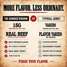Teriyaki Gourmet Beef Jerky by The Armored Kingdom Jerky-3oz Snack-Dried Meat Snack for On the Go-Protein Snack-Savory- The Armored Kingdom - The Armored Kingdom