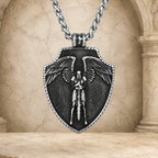 The Armored Kingdom Archangel Protector Shield Necklace-Detailed-Durable - The Armored Kingdom