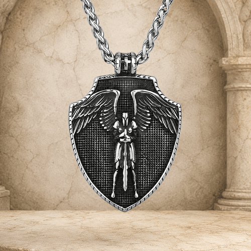 The Armored Kingdom Archangel Protector Shield Necklace-Detailed-Durable - The Armored Kingdom