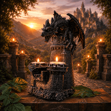 The Armored Kingdom Dragon's Fury Flameforge Candle Holder with 2 Candles-Detailed Resin Design - The Armored Kingdom