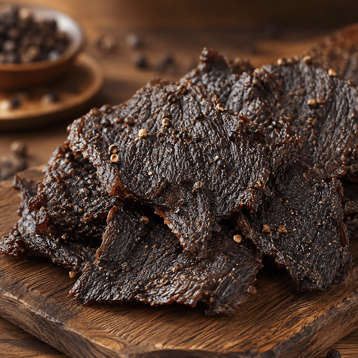 The Armored Kingdom Gourmet Cracked Black Pepper Beef Jerky-3oz-Savory High-Protein Snack, Resealable Bag, U.S.A. Inspected & Approved-Dried - The Armored Kingdom