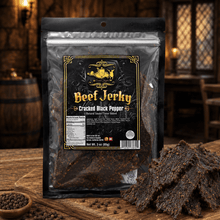 The Armored Kingdom Gourmet Cracked Black Pepper Beef Jerky-3oz-Savory High-Protein Snack, Resealable Bag, U.S.A. Inspected & Approved-Dried - The Armored Kingdom