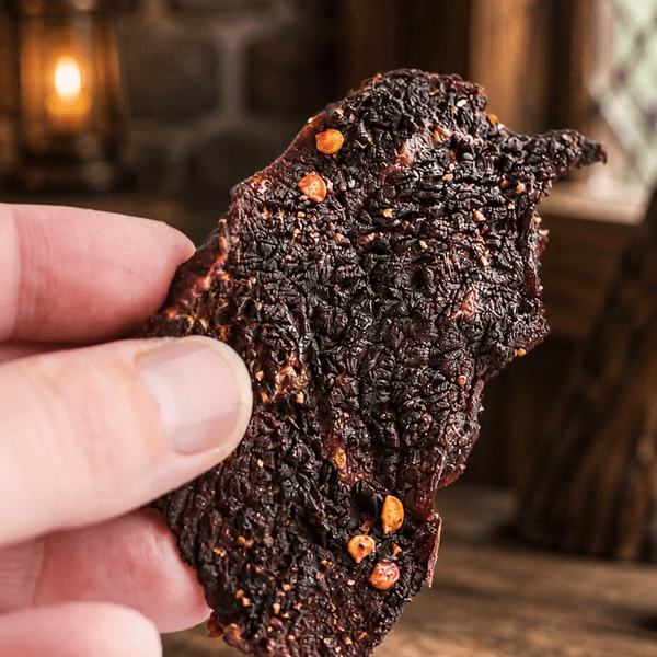The Armored Kingdom Gourmet Cracked Black Pepper Beef Jerky-3oz-Savory High-Protein Snack, Resealable Bag, U.S.A. Inspected & Approved-Dried - The Armored Kingdom