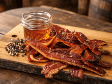 The Armored Kingdom Gourmet Honey & Black Pepper Bacon Jerky-USA Made-Dried Pork Snack-Slow cured and Smoked - The Armored Kingdom