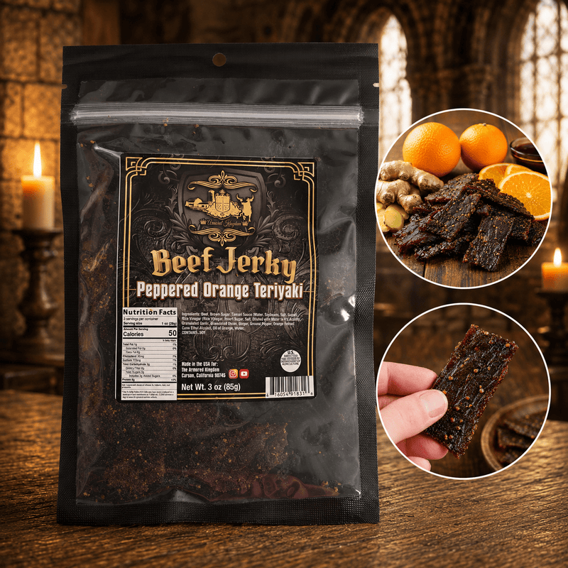 The Armored Kingdom Gourmet Peppered Orange Teriyaki Beef Jerky - The Armored Kingdom