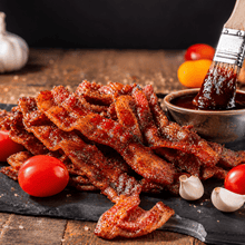The Armored Kingdom Gourmet Western BBQ Recipe Bacon Jerky-Crunchy Strips-USA Made-Authentic Smoky Sweetness-Savory Richness-Bold Taste - The Armored Kingdom