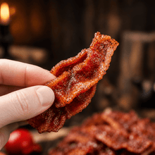 The Armored Kingdom Gourmet Western BBQ Recipe Bacon Jerky-Crunchy Strips-USA Made-Authentic Smoky Sweetness-Savory Richness-Bold Taste - The Armored Kingdom