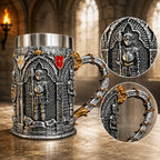 The Armored Kingdom Knight's Vow Mug-Stainless Steel-Heavy Duty Medieval Mug-Built for Daily Use-Regal Design - The Armored Kingdom