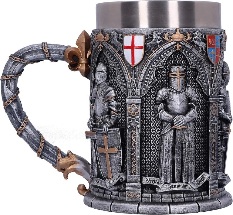 The Armored Kingdom Knight's Vow Mug-Stainless Steel-Heavy Duty Medieval Mug-Built for Daily Use-Regal Design - The Armored Kingdom