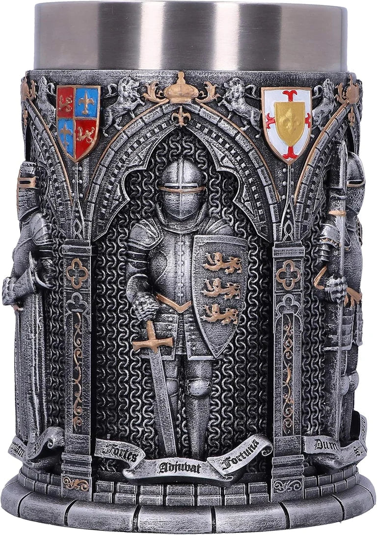 The Armored Kingdom Knight's Vow Mug-Stainless Steel-Heavy Duty Medieval Mug-Built for Daily Use-Regal Design - The Armored Kingdom