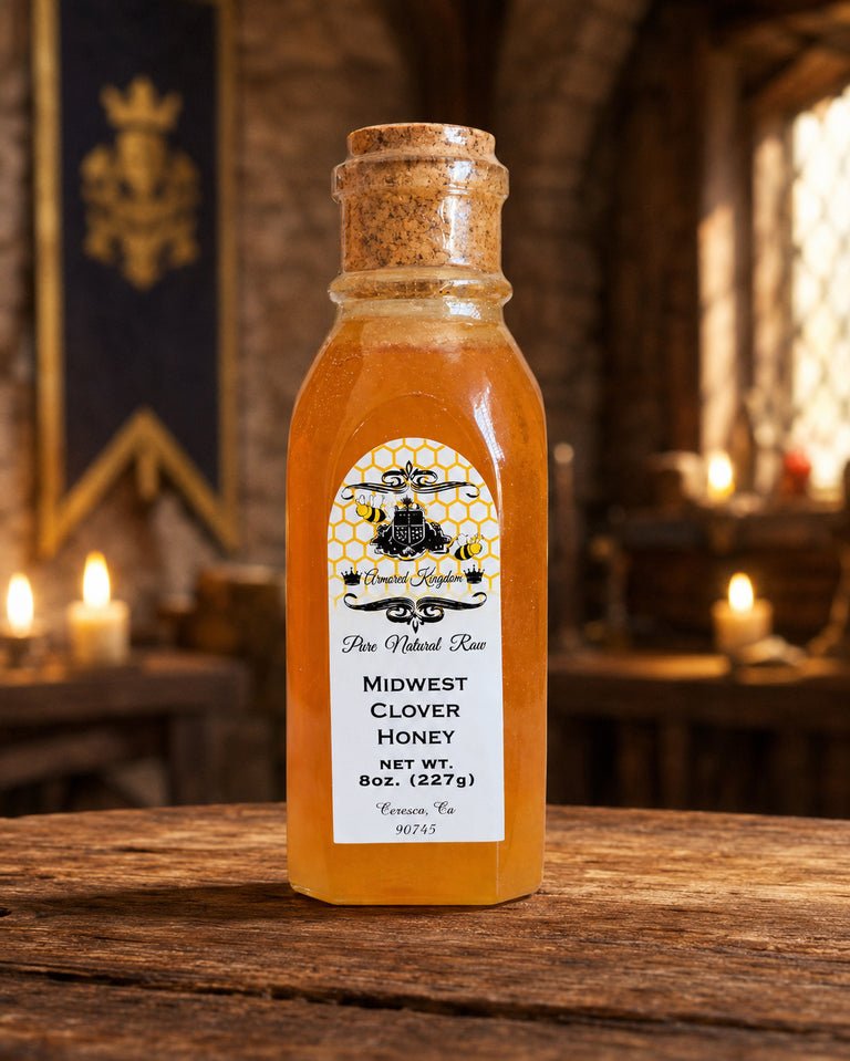 The Armored Kingdom Premium Midwest Clover Honey Bottle-Raw-Sweet-Natural-Healthy- Smooth, Sweet, Light floral Natural Taste - The Armored Kingdom