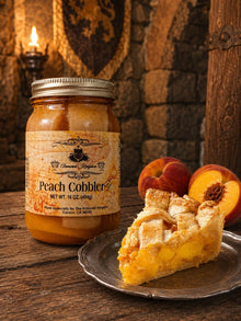 The Armored Kingdom Premium Peach Cobbler Pie in a Jar-16 oz-Real Delicious Peaches - The Armored Kingdom