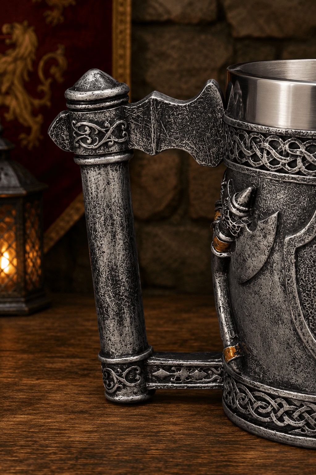 The Armored Kingdom Roaring Lion Crest Mug-Drinking Tankard-Royal Aesthetic-Large Capacity - The Armored Kingdom
