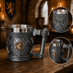 The Armored Kingdom Roaring Lion Crest Mug-Drinking Tankard-Royal Aesthetic-Large Capacity - The Armored Kingdom