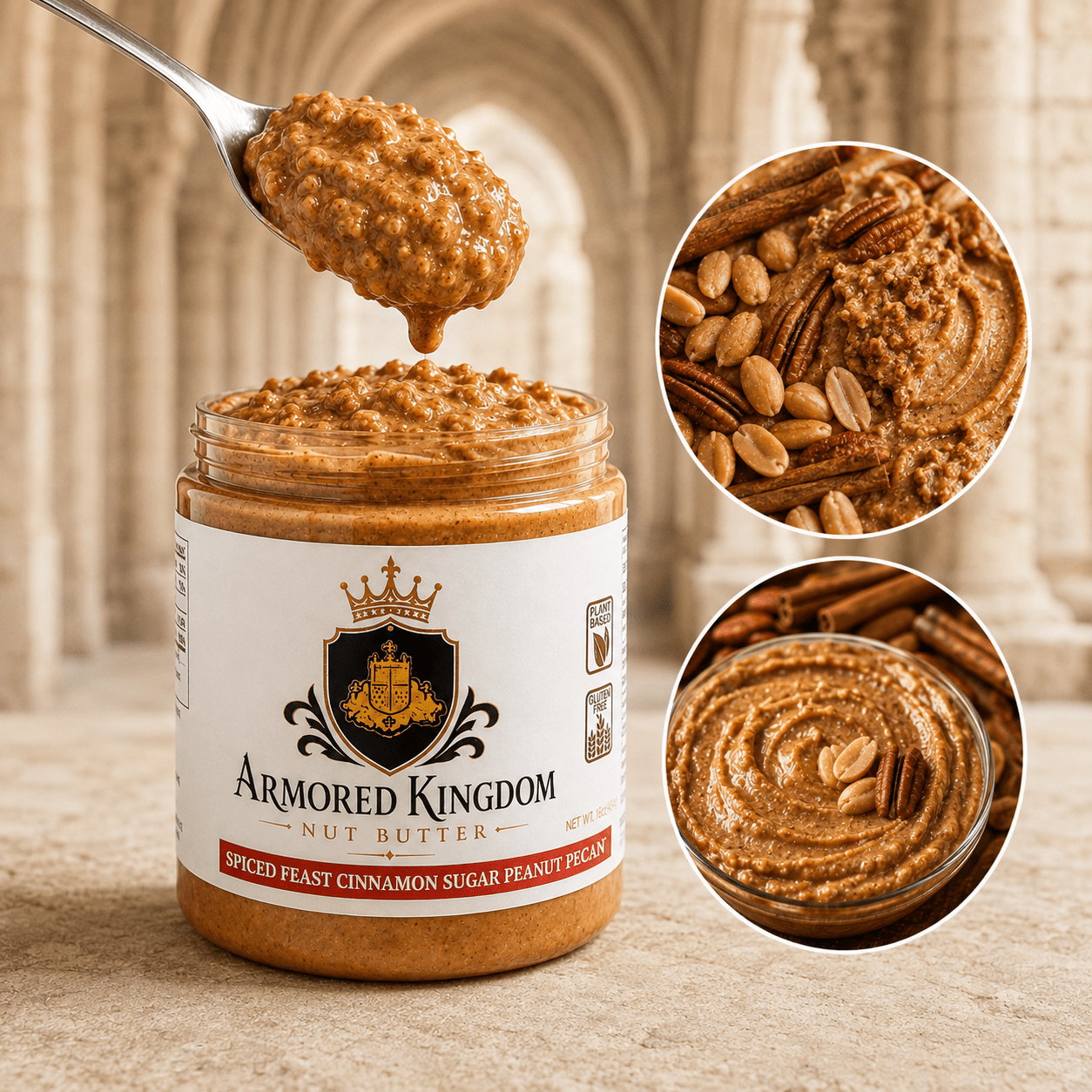 The Armored Kingdom Spiced Feast Cinnamon Sugar Peanut Pecan Nutbutter Spread Treat-Sweet Flavor - The Armored Kingdom