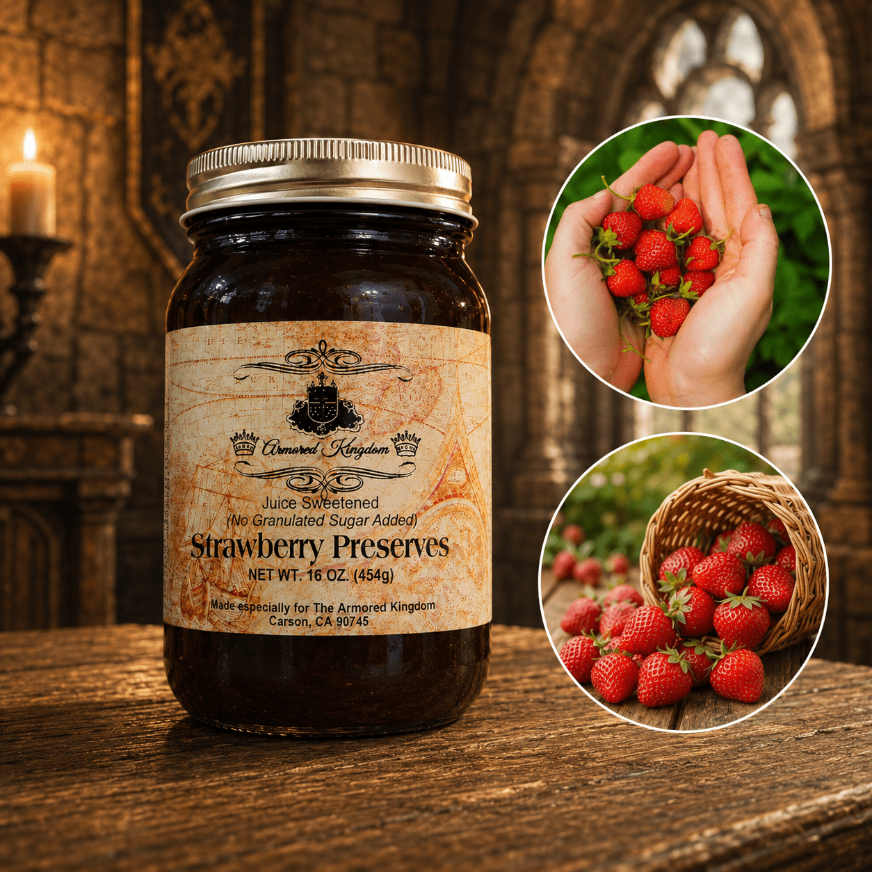 The Armored Kingdom Strawberry Jam Preserves 16oz Rich Flavor & Perfect for Spreads & Toasts - The Armored Kingdom