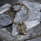 The Armored Kingdom Winterborn Golden Wolf Necklace-Protector-Warrior Spirit-Celtic Golden Wolf Design - The Armored Kingdom