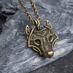 The Armored Kingdom Winterborn Golden Wolf Necklace-Protector-Warrior Spirit-Celtic Golden Wolf Design - The Armored Kingdom