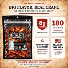 Western BBQ Recipe Gourmet Bacon Jerky by The Armored Kingdom Jerky-Crunchy Strips-USA Made-Authentic Smoky Sweetness-Savory Richness-Bold Taste-The Armored Kingdom - The Armored Kingdom