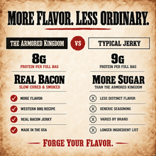 Western BBQ Recipe Gourmet Bacon Jerky by The Armored Kingdom Jerky-Crunchy Strips-USA Made-Authentic Smoky Sweetness-Savory Richness-Bold Taste-The Armored Kingdom - The Armored Kingdom